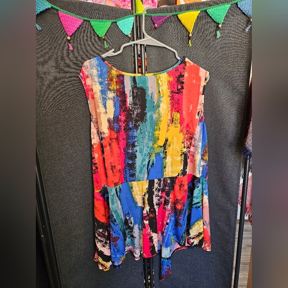 NorthStyle Multicolor Abstract Women's Blouse ❤️💛💙💚🩷🖤 - Picture 4 of 7